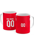 Mug with the Tunisia 2026 Away football shirt design by RIPA Football
