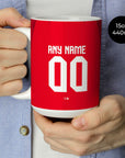 Mug with the Tunisia 2026 Away football shirt design by RIPA Football