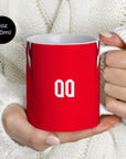 Mug with the Tunisia 2026 Away football shirt design by RIPA Football