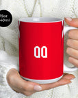 Mug with the Tunisia 2026 Away football shirt design by RIPA Football