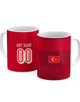 Mug with the Turkey 2026 Away football shirt design by RIPA Football