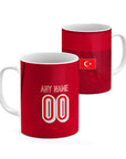 Mug with the Turkey 2026 Away football shirt design by RIPA Football