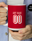 Mug with the Turkey 2026 Away football shirt design by RIPA Football