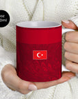 Mug with the Turkey 2026 Away football shirt design by RIPA Football
