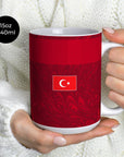 Mug with the Turkey 2026 Away football shirt design by RIPA Football