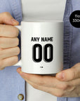 Mug with the Uzbekistan 2026 Away football shirt design by RIPA Football
