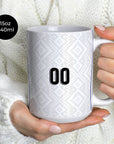 Mug with the Uzbekistan 2026 Away football shirt design by RIPA Football