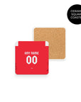 Coaster with the Kaiserslautern 2026-27 Home football shirt design by RIPA Football