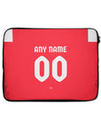 Laptop sleeve with the Kaiserslautern 2026-27 Home football shirt design by RIPA Football