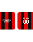 Coaster with the AC Milan 2026-27 Home football shirt design by RIPA Football