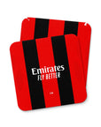 Coaster with the AC Milan 2026-27 Home football shirt design by RIPA Football