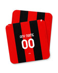 Coaster with the AC Milan 2026-27 Home football shirt design by RIPA Football