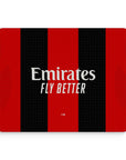 Mouse pad with the AC Milan 2026-27 Home football shirt design by RIPA Football