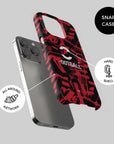 Phone case with the AC Milan 2026-27 Prematch football shirt design by RIPA Football