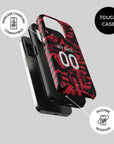 Phone case with the AC Milan 2026-27 Prematch football shirt design by RIPA Football