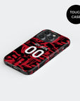 Phone case with the AC Milan 2026-27 Prematch football shirt design by RIPA Football