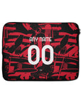 Laptop sleeve with the AC Milan 2026-27 Prematch football shirt design by RIPA Football