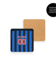 Coaster with the Atalanta 2026-27 Home football shirt design by RIPA Football