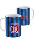 Mug with the Atalanta 2026-27 Home football shirt design by RIPA Football