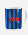 Mug with the Atalanta 2026-27 Home football shirt design by RIPA Football