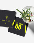 Coaster with the Atlético Madrid 2026-27 Away football shirt design by RIPA Football