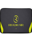 Laptop sleeve with the Atlético Madrid 2026-27 Away football shirt design by RIPA Football
