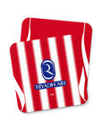 Coaster with the Atlético Madrid 2026-27 Home football shirt design by RIPA Football