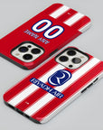 Phone case with the Atlético Madrid 2026-27 Home football shirt design by RIPA Football