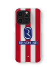 Phone case with the Atlético Madrid 2026-27 Home football shirt design by RIPA Football