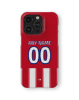 Phone case with the Atlético Madrid 2026-27 Home football shirt design by RIPA Football