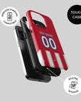 Phone case with the Atlético Madrid 2026-27 Home football shirt design by RIPA Football