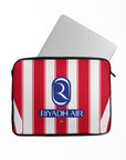 Laptop sleeve with the Atlético Madrid 2026-27 Home football shirt design by RIPA Football