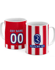 Mug with the Atlético Madrid 2026-27 Home football shirt design by RIPA Football