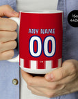 Mug with the Atlético Madrid 2026-27 Home football shirt design by RIPA Football
