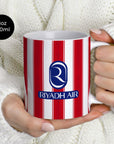 Mug with the Atlético Madrid 2026-27 Home football shirt design by RIPA Football
