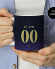 Mug with the Barcelona 2026-27 Away football shirt design by RIPA Football