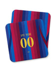 Coaster with the Barcelona 2026-27 Home football shirt design by RIPA Football