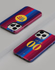 Phone case with the Barcelona 2026-27 Home football shirt design by RIPA Football