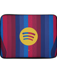 Laptop sleeve with the Barcelona 2026-27 Home football shirt design by RIPA Football