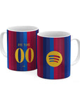 Mug with the Barcelona 2026-27 Home football shirt design by RIPA Football