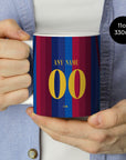 Mug with the Barcelona 2026-27 Home football shirt design by RIPA Football