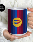 Mug with the Barcelona 2026-27 Home football shirt design by RIPA Football