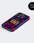 Phone case with the Barcelona 2026-27 Prematch football shirt design by RIPA Football