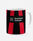 Mug with the Bayer 04 Leverkusen 2026-27 Home football shirt design by RIPA Football