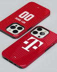 Phone case with the Bayern Munich 2026-27 Home football shirt design by RIPA Football