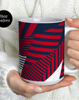 Mug with the Bayern Munich 2026-27 Prematch football shirt design by RIPA Football