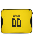Laptop sleeve with the Borussia Dortmund 2026-27 Home football shirt design by RIPA Football
