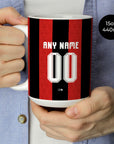 Mug with the Bournemouth 2026-27 Home football shirt design by RIPA Football