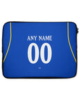 Laptop sleeve with the Chelsea 2026-27 Home football shirt design by RIPA Football