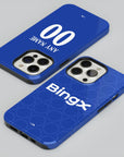Phone case with the Chelsea 2026-27 Prematch football shirt design by RIPA Football